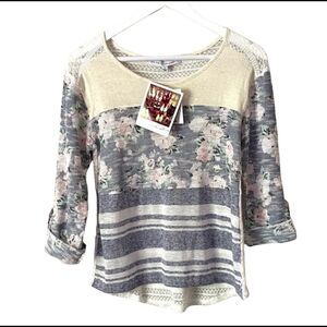 Late for dinner 3/4 sleeve lace floral NWT small